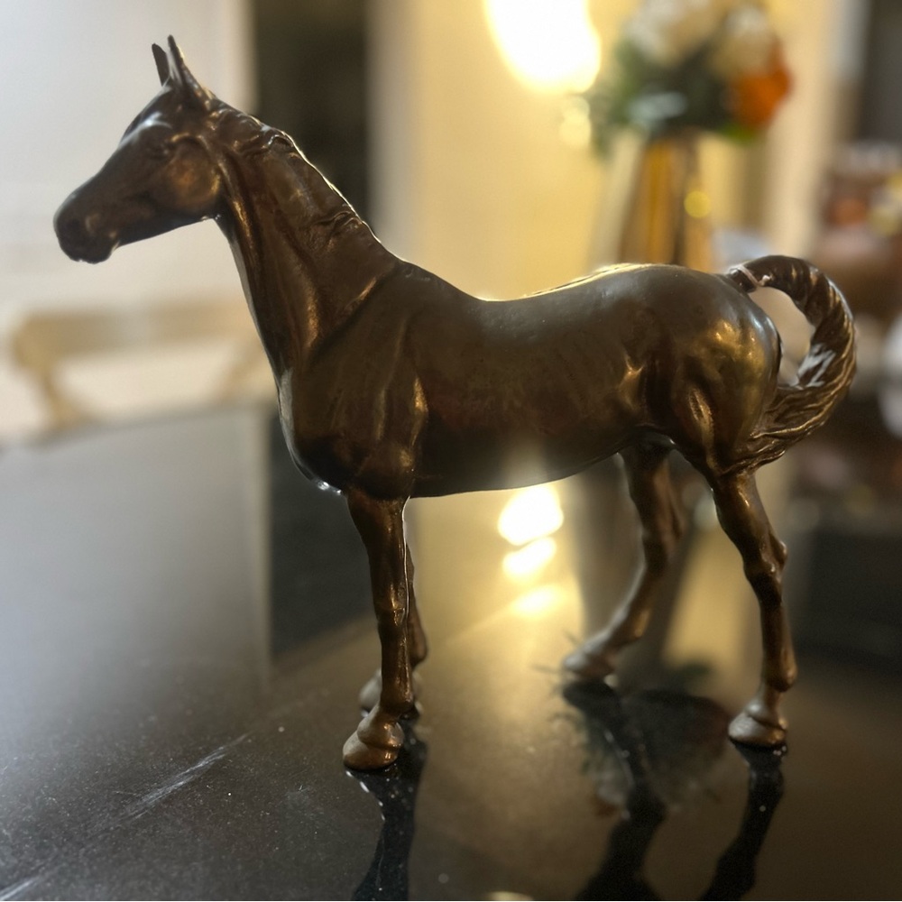 Vintage bronze horse sculpture